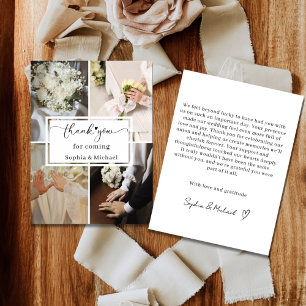 Elegante Hochzeit-Dankeskarten mit Fotocollage Dankeskarte