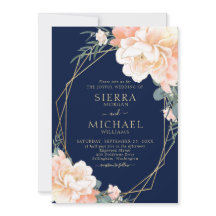 Elegante Hochzeit der Blauen Blüte Gold Peach Flor