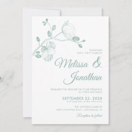 Elegante Hochzeit der blühenden Orchideen Einladung