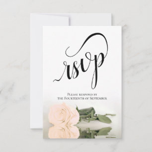 Elegante Hochzeit der Elfenbeinpfirsichpfirsichhoc RSVP Karte