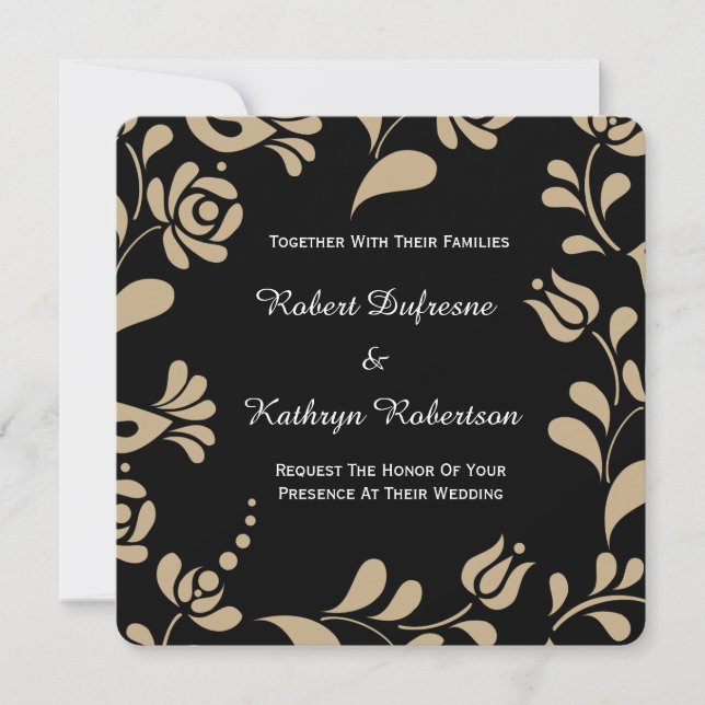 Elegante Hochzeit der europäischen Folk Einladung (Vorderseite)
