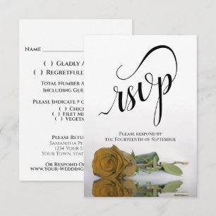 Elegante Hochzeit der Goldmedaille Ochre Rose RSVP Karte