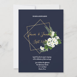 Elegante Hochzeit der klassischen Marine Geometris Einladung