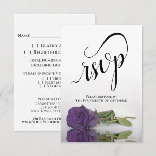 Elegante Hochzeit der Lila Amethyst-Rose RSVP Karte