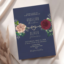Elegante Hochzeit der Marine und Burgund