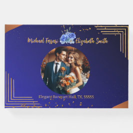 Elegante Hochzeit der Marine und Burnt Orange Gästebuch