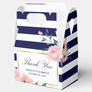 Elegante Hochzeit der Navy Blush Pink Floral Geschenkschachtel