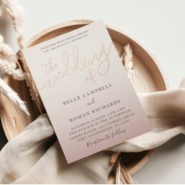 Elegante Hochzeit der Rose-Gold-Kalligraphie Folieneinladung