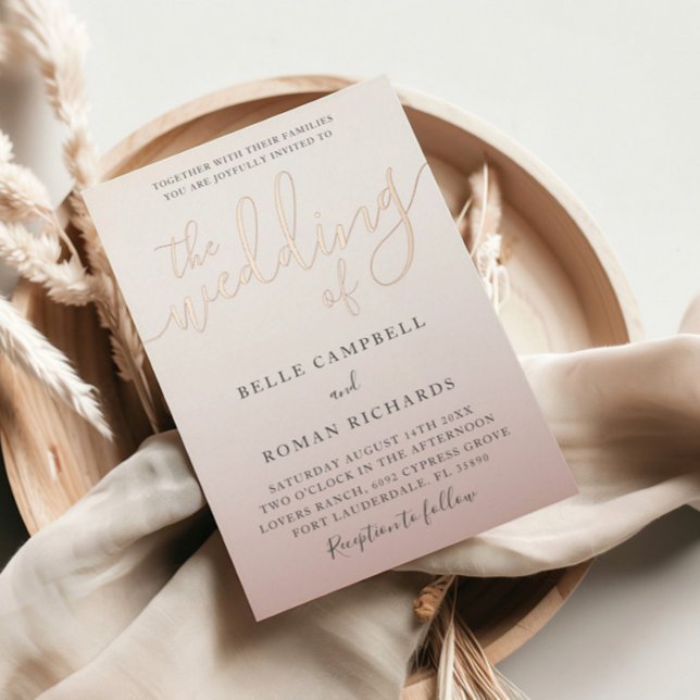 Elegante Hochzeit der Rose-Gold-Kalligraphie Folieneinladung (Von Creator hochgeladen)