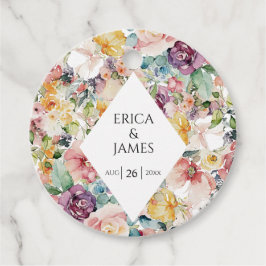 Elegante Hochzeit der Wasserfarben Geschenkanhänger