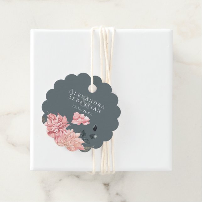 Elegante Hochzeit der Wasserfarben Geschenkanhänger (Beispiel)