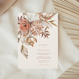 Elegante Hochzeit der Wasserfarben Herbst Einladung