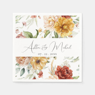 Elegante Hochzeit der Wasserfarbenkalligraphie Serviette