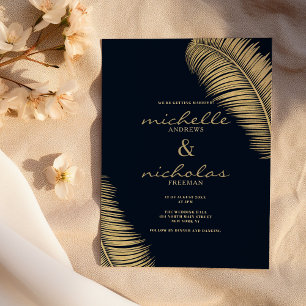 Elegante Hochzeit des tropischen Blattgold Einladung