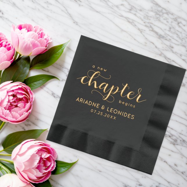Elegante Hochzeit Ein neues Kapitel beginnt Servietten Mit Folie (Insitu (Hochzeit))