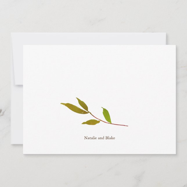 Elegante Hochzeit Einfach Dankeschön und Note Card Mitteilungskarte (Vorderseite)
