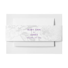 Elegante Hochzeit Einfaches Blumensilber Lila Einladungsbanderole