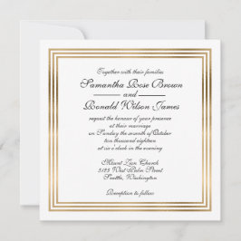 Elegante Hochzeit Einladung mit Goldfolie