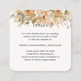 Elegante Hochzeit florale Mute Green und Peach Begleitkarte