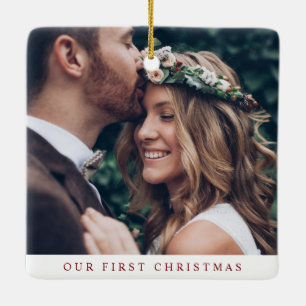 Elegante Hochzeit & Fröhliche Neuvermählte Foto We Keramikornament