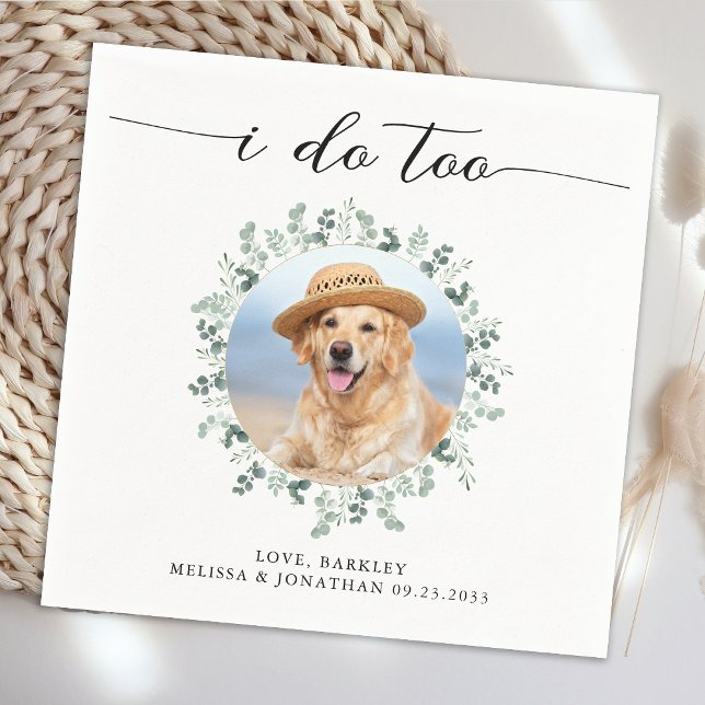 Elegante Hochzeit ich tue zu modernem Foto Haustie Serviette (Von Creator hochgeladen)