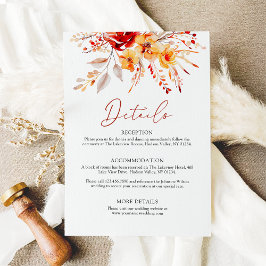 Elegante Hochzeit im Herbst Begleitkarte