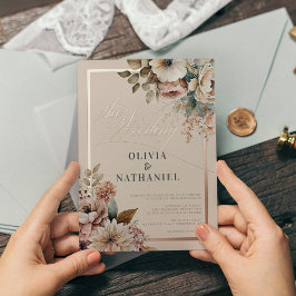 Elegante Hochzeit im Herbst Folieneinladung