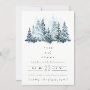 Elegante Hochzeit im Winterwald Pine Einladung