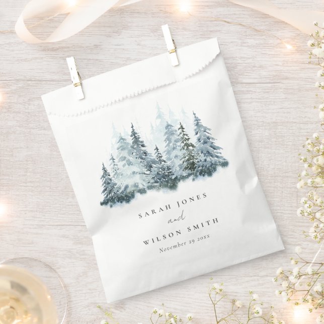Elegante Hochzeit im Winterwald Pine Geschenktütchen (Ausgeschnitten)