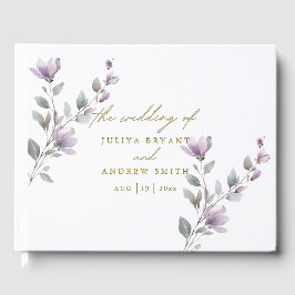 Elegante Hochzeit in Aquarellfarben, weiß und gold Gästebuch