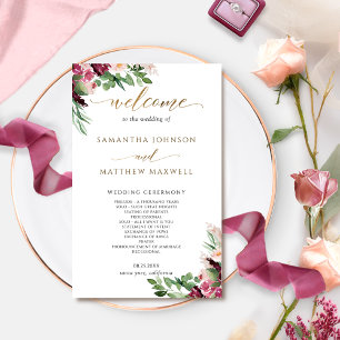 Elegante Hochzeit in Burgund Rosa und Blush