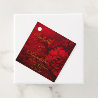 Elegante Hochzeit in Burgund und Rot-Flora Geschenkanhänger