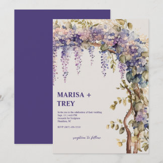 Elegante Hochzeit in der Region Wisteria Canopy Einladung