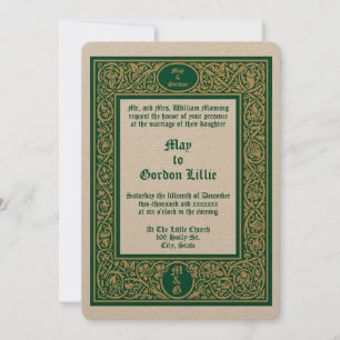 Elegante Hochzeit in Foliage und an der Blumengren Einladung