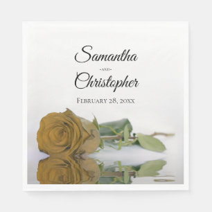 Elegante Hochzeit in Gold Ochre Rose Serviette