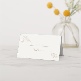 Elegante Hochzeit in hellem Beige Platzkarte