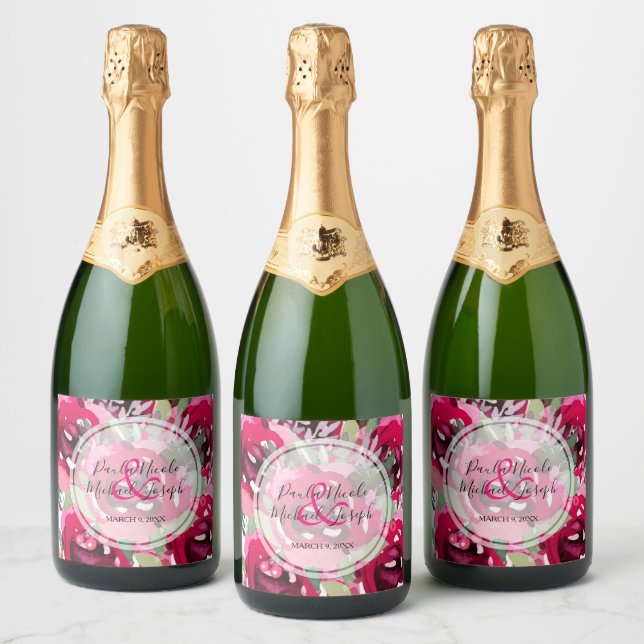 Elegante Hochzeit in Hot Pink (Flaschen)