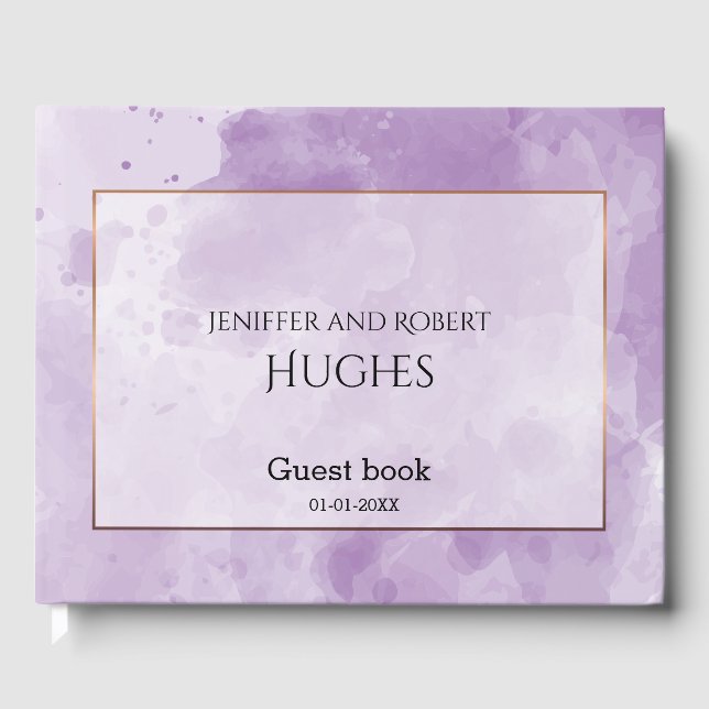 Elegante Hochzeit in Lavender Gästebuch (Vorderseite)