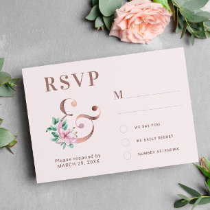 Elegante Hochzeit in Rosa RSVP Karte