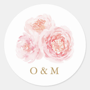 Elegante Hochzeit in Rosa Runder Aufkleber