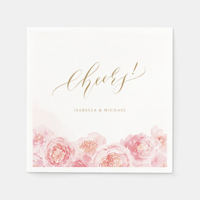 Elegante Hochzeit in Rosa Serviette (Vorderseite)