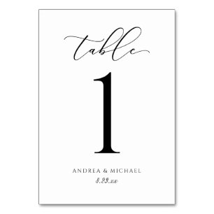 Elegante Hochzeit Kalligrafie Schrift Tisch Nummer Tischnummer