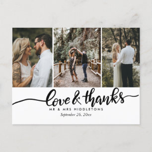 Elegante Hochzeit Liebe und vielen Dank   Handschr Postkarte