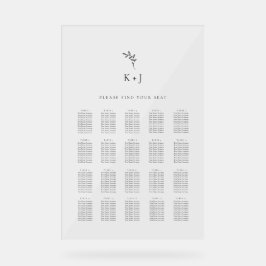 Elegante Hochzeit Minimal Einfach Finde Deinen Pla Acrylschild