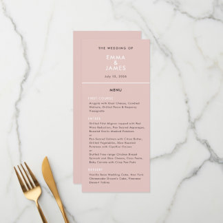 Elegante Hochzeit Minimalist Ampersand Errötend Menükarte