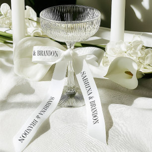 Elegante Hochzeit mit benutzerdefinierten Namen Mu Satinband