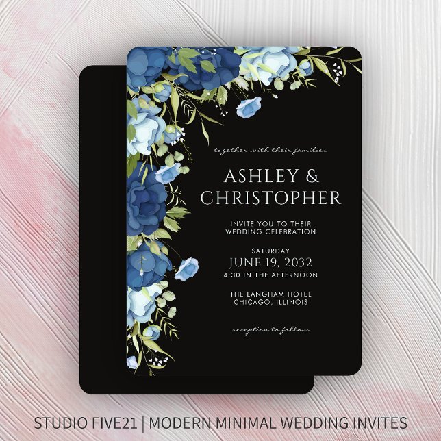 Elegante Hochzeit mit Blumen Einladung (Von Creator hochgeladen)