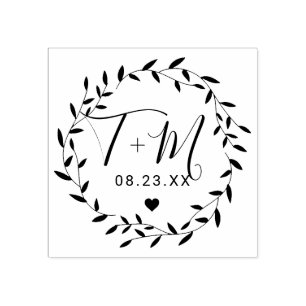 Elegante Hochzeit mit Blumen Gummistempel
