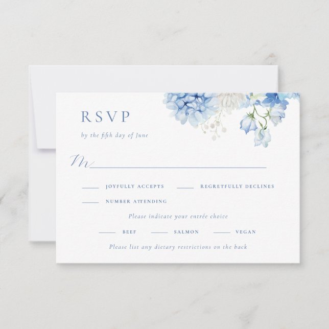 Elegante Hochzeit mit Blumen RSVP Karte (Vorderseite)