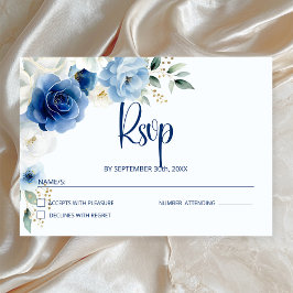 Elegante Hochzeit mit Blumen RSVP Karte